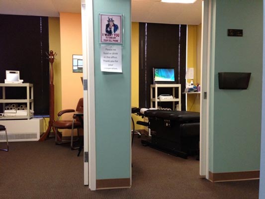 Chiropractic Columbia MD Doors to Clinic Room Right