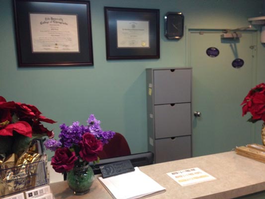 Chiropractic Columbia MD Front Desk Counter