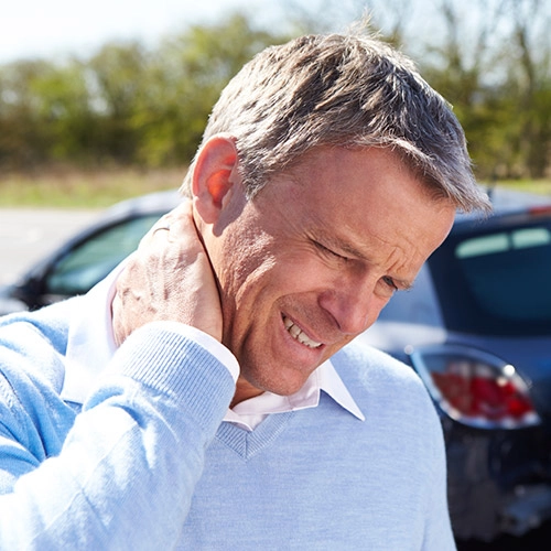 Chiropractic Man With Whiplash Neck Pain